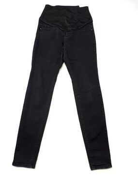 Thyme Maternity Black Over the Bump Skinny Jeans Size M excellent use condition